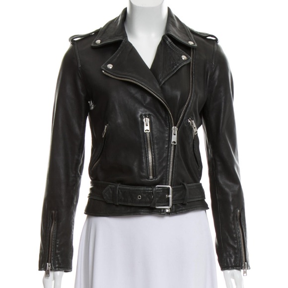 Allsaints Balfern Leather Biker Jacket in Black size small, US 4 - Picture 5 of 6